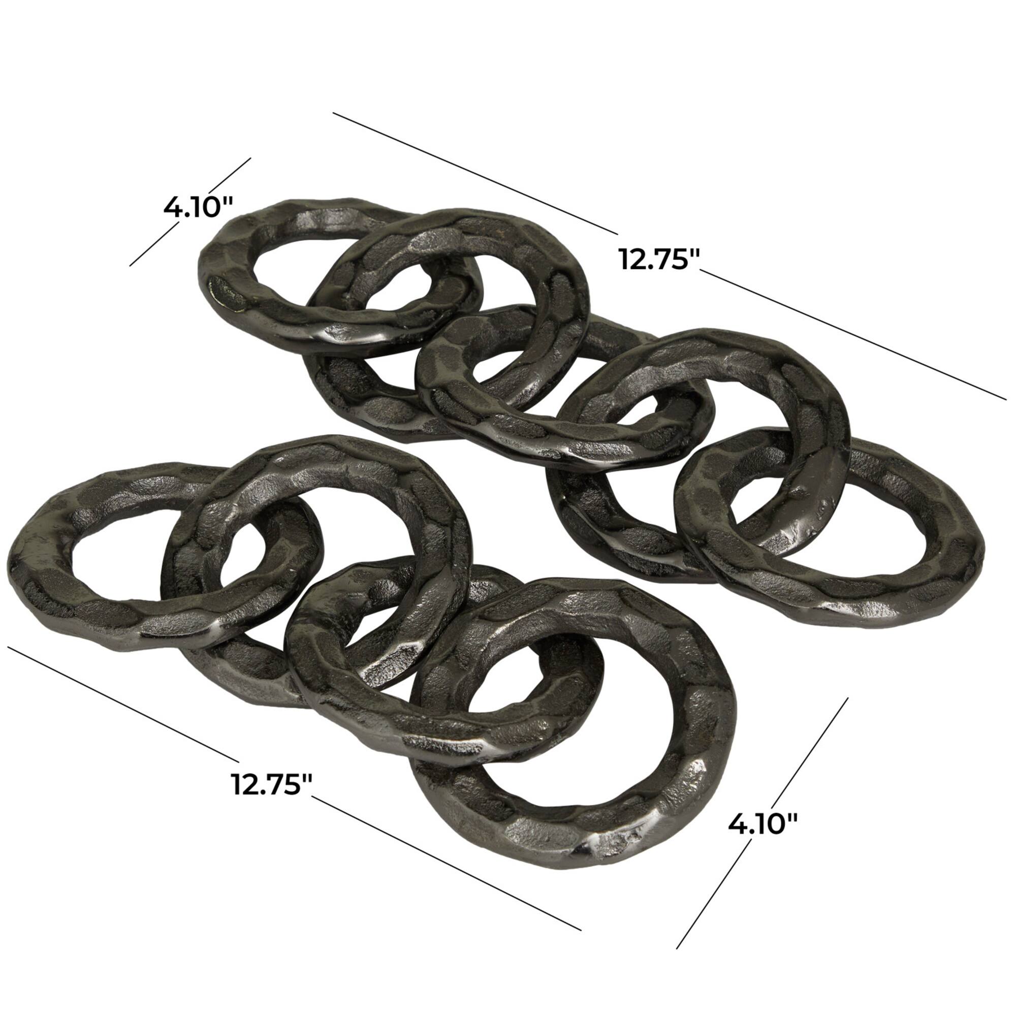 CosmoLiving by Cosmopolitan 12.8" Black Aluminum Chain Sculpture Set